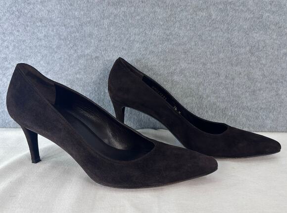 Stuart Weitzman Shoes - Stuart Weitzman Women's 7.5 Stuart Power Pump 75 Brown Suede 3" Heel Pointed